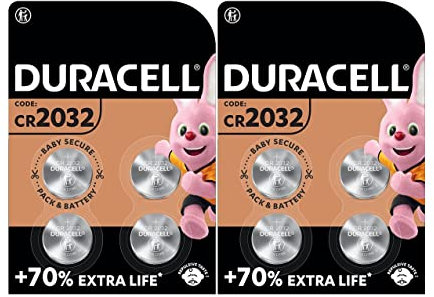 8 x Duracell CR 2032 Lithium (2 Blister mit 4 Batterien) 8 Batterien