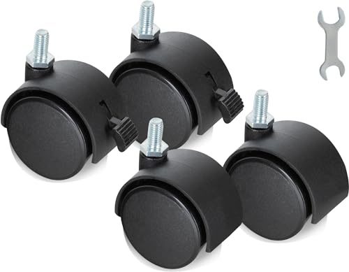 Klassiska Cantabile hjul för KSD-400Pro MK II Keyboardstativ – 2 hjul med broms, 2 obromsade – diameter: 5 cm – av plast – svart