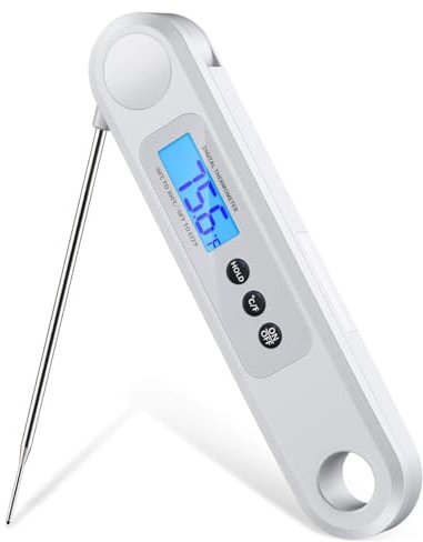 Meat Thermometers, 3S Instant Read Food Thermometer, Accurate Meat Thermometer Probe With Backlight, Foldable Long Probe & Auto On/Off, Cooking Thermometer for Kitchen, BBQ, Milk