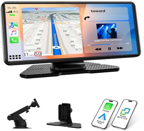 Volam AppIe CarPlay Android Auto Display 6,86 Zoll Touchscreen Mirror Link Live-Navigatio Siri G00gle Sprachassistent Musikwiedergabe Bluetooth 5.0 AUX FM Für Verschiedene Fahrzeuge