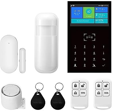 Sistemas Seguridad Hogar PG109 4,3 Pulgadas Seguridad antirrobo WiFi gsm Sistemas de Alarma for Soporte doméstico Control aplicación Inteligente con Pantalla Temperatura(K)