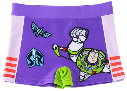 Disney Pixar Toy Story Pantaloncini da Bagno da Ragazzo, Buzz Lightyear Boxer Costume da Bagno per Bambino, Taglie 3 a 8 Anni (IT, età, 4 Anni, Regular, Multicolore)