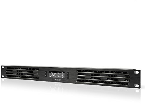 AC Infinity CLOUDPLATE T1-N, Rack Mount Fan Panel 1U, Intake Airflow, for cooling AV, Home Theater, Network 48cm Racks, 19-Inch