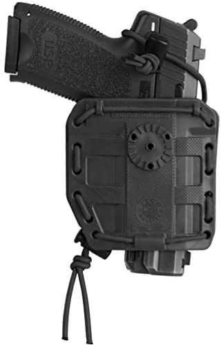 VEGA HOLSTER Fondina tattica in polimero gommato, universale per arma corta, 8BL00 Bungy (Nero)