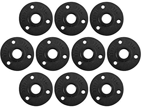 10pcs Bride de Plancher Raccords pour tuyaux 1/2 BSP Bride Filetée en Alliage d'aluminium pour Montage Mural,Support Vintage,Meubles,Bricolage