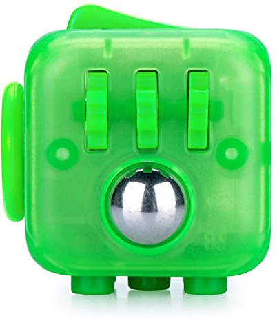ZURU 8101E-D Original Fidget Cube by Antsy Labs, anti-stress toy cube approx. 35 mm, 6 functions, relaxation and stress reduction, for adults and children from 3 years old, neon green
