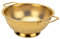Snailhouse Colander, 3 Quart Stainless Steel Pasta Rice Food Metal Strainer with Handles and Self-draining Base for Kitchen, Gold