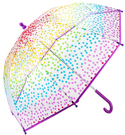 Hartom Children's Kids Rainbow Dots Dome POE Umbrella Travel School Gift, Purple