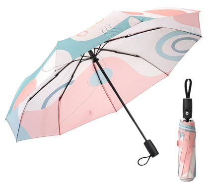 Mr. Pen - Paraguas de viaje resistente al viento, pequeño paraguas plegable automático resistente al agua para lluvia y sol, ligero, compacto y portátil para mujeres y hombres, se adapta a coche y
