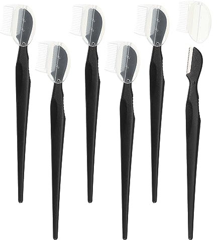 VOCOSTE 6pz Sopracciglia Rasoio per Donne, con Piccolo Sopracciglia Pettine, Nero