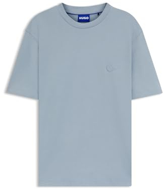 Hugo Men's Niley Happy Logo Cotton Jersey T-Shirt, 458light/pastel Blue, XL