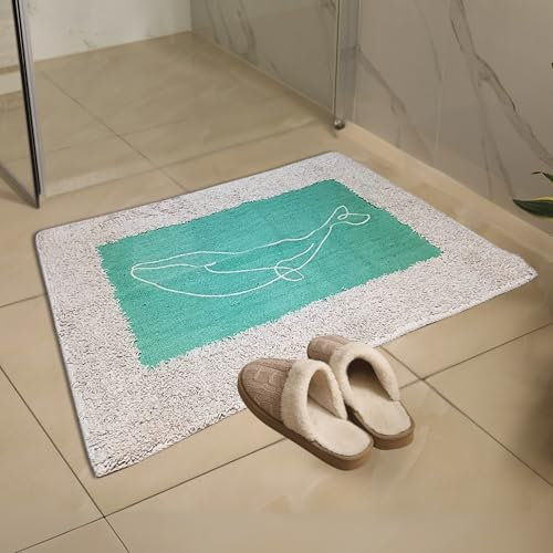 Siflomaty Alfombra Baño Secado Rapido Y Absorvente | 40x60cm | 100% Algodón Natural Lavable | Estilo Natural y Acogedor | Alfombra Ducha Hogares Modernos y Clásicos | Producto Sostenible