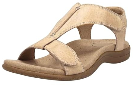 Generisch Ergonomiska vandringssandaler för kvinnor, smärtlindrande ortopediska sandaler, Beige, 39