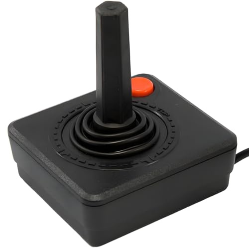 ZHUROUPU Retro Classic 3D Game Joystick for Atari 2600, 9 Pin Wired Wear-Resistant 3D Analog Joystick Game Controller Replacement with Ergonomic Design for Atari 2600 & 7800 Console Systems