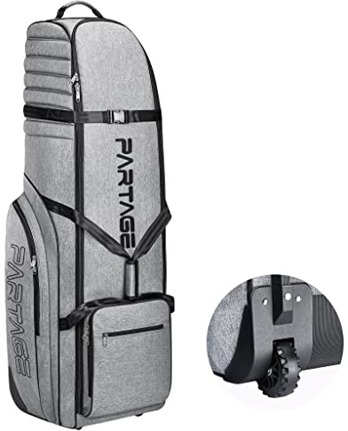 Golf Travel Bag with Wheels - Heavy Duty 900D Oxford Travel Golf Bag, Travel Cover Lightweight & Easy to Maneuver, with Shoes & Accessories Compartment (Grey)