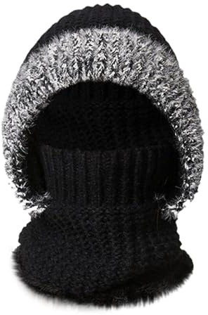 Hatt med rörliga öron mössa polyester stickad mössa vintermössa pojke, svart, En Storlek
