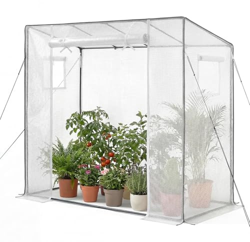 VEVOR Serra da Esterno Walk-in Portatile, Serra da Giardino con Finestra 195 x 77 x 168 cm Copertura in PE Porta Avvolgibile con Cerniera per Piante Fiori Ortaggio Giardino Cortile da Esterno