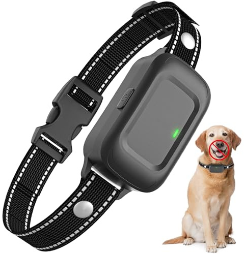 Collar Antiladridos para Perros, Antiladridos y Antiaullidos para Perros, Ultrasonido/Pitido/Vibración, Impermeable IPX7, Dispositivo Recargable para Detener los Ladridos Grande Mediano Pequeño