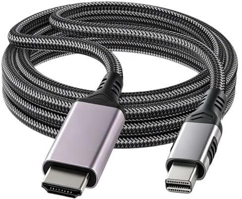 Solisara Mini DisplayPort till 4K HDMI-kabel, Thunderbolt till HDMI-flätad adapter, Ultra HD-videokonverterare, kompatibel med MacBook Air/Pro, iMac, Surface Pro, bildskärm och projektor
