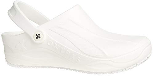 Oxypas Safety Jogger Clogs für Damen - Smooth - Leichter Arbeitsschuh für Herren, ideal für Krankenhaus, Küche oder Garten, Weiß, Größe EU 42