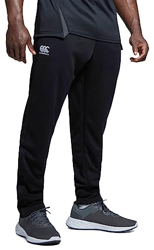 Canterbury Men's Stretch Tapered Poly Knit Pants, Black, L