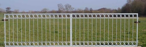 Metall Gartentor Hoftor Einfahrtstor Eisentor Anello-FT400/80R Riegel Feuer Verzinkt 400 cm 4m Doppelflügeltor