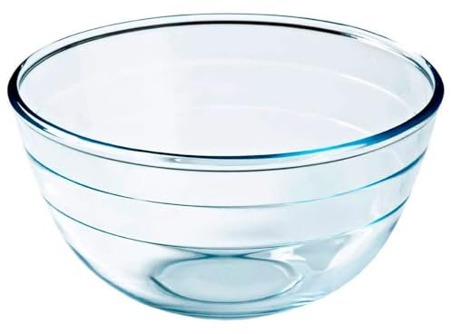 Acan Tradineur - Bol de vidrio, capacidad 1 litro, cuenco apilable, mezclas, cocina, repostería, ensaladas, dimensiones 10 x 17 x 6 cm