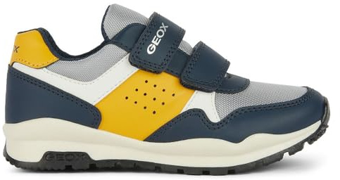Geox J Pavel A, Sneakers Bambini e ragazzi, Navy Ocreyellow, 30 EU