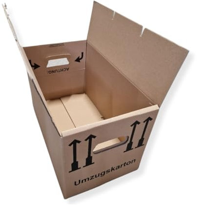 2 St. Umzugskarton 600 x 320 x 350 mm, bis 40 kg, 2.03 EB 2-wellig, stark, ca. 60 Liter groß XXL mit Tragegriffe