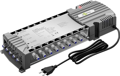 goobay 64876 - Sat Multischalter 5 16 / Multischalter 16 Teilnehmer ermöglicht individuelles Empfangssignal / 5 Eingänge - 16 Ausgänge/terrestrischer Empfang möglich / 4K, 8K UHD/DAB+