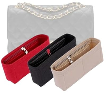 LinerLink Organiseur de sac pour sac Chanel Jumbo Classic à double rabat (30 x 19,5 x 10 cm) | Organiseur de sac fait à la main | Insert de sac personnalisé | Doublure de sac en feutre de 2 mm |