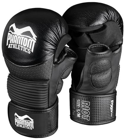 Phantom MMA Handschuhe RIOT PRO - Optimaler Schutz für Sparring - Sicherheit für Daumen und Handgelenk - Offener Griff - Kampfsport, Grappling - Fight und Training - Herren - S/M