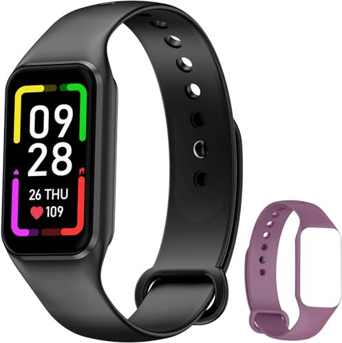 Blackview Smartwatch Herren Damen, Fitnessuhr 1,47'' Farbdisplay, Fitness Tracker mit Schrittzähler Schlafmonitor Herzfrequenz, Sportuhr mit 24 Sportmodi Smart Watch für Android iOS(2 Armbänder)
