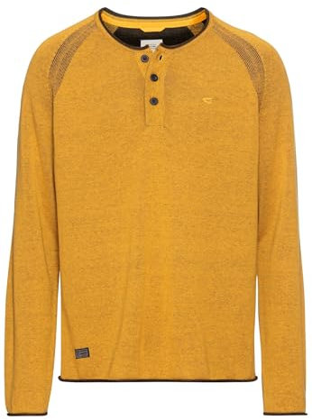 camel active Herren Henleyshirt aus zertifiziertem Organic Cotton Gelb, menswear-5XL