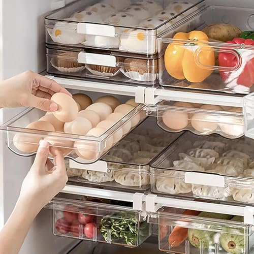 Koqit Eierhalter Kühlschrank, Schubladen Eierhalter für bis zu 15 Eier für Kühlschrank Organizer Große Schubladentyp Eierbehälter, Eierbox für Küche & Eier Aufbewahrung Speisekammer