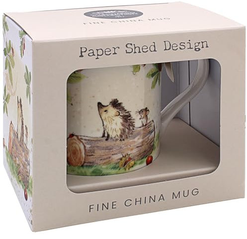 The Leonardo Collection Paper Shed - Tazza con motivo riccio e topo, per casa e cucina, eleganti tazze in ceramica per tè e caffè, bel set di tazze da uomo e regalo di compleanno per donne