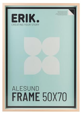 Grupo Erik 50x70 Picture Frame - Oak Photo Frames Wall, Large Picture Frames 50cm x 70cm, Family Photo Frame, Art Wall Decor - New Home Gifts, Home Decor Gifts