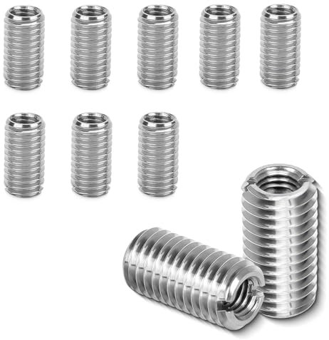 THXFUNAREA 10 PCS Insertos Roscados M8 a M6 de Acero Inoxidable - Tuercas Reductoras Macho y Hembra, Insertos Autorroscantes, para Automoción, Turbinas de Vapor y Equipos Mecánicos