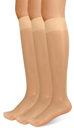 Loiluliy 3 Paia 20 DEN Gambaletti Donna Elevata Elasticità Gambaletto Donna Trasparente Nero Confortevole Traspirante E Indossabile Senza Pressione Nylon Calze Taglia Unica