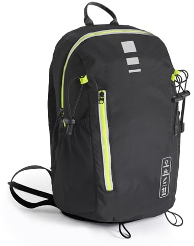 PERLETTI Zaino 10 Litri Impermeabile Uomo Donna - Zainetto Trekking Montagna Super Leggero Capiente Spallacci Imbottiti - Zaino Piccolo Sportivo con Dettagli Catarifrangenti e Scomparti - 39x22x12 cm