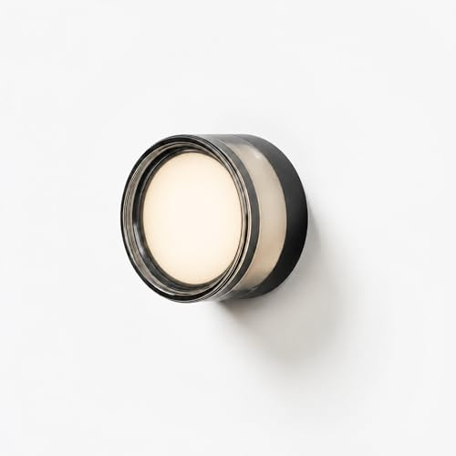 MARSI Applique LED da Esterno Rotonda IP65, Lampada da Parete e Soffitto Moderna, 9W, 3 Temperature di Colore 2800K/4000K/6000K, Ø140mm, per Ingresso, Terrazzo, Corridoio, Hotel/nero