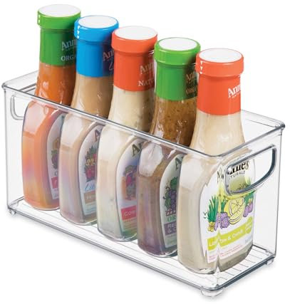 iDesign Fridge Organiser, Stackable Storage Container with Handles, Deep & Slim BPA-free Clear Drawer Organizer for Kitchen, Fridge and Refrigerator, Practical Organization for Kitchen