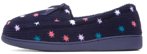 The Slipper Company Womens Navy Stars Moccasin - Size 8 UK - Blue