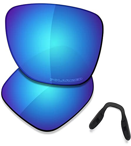 SAUCER Lentes y almohadillas nasales de repuesto premium para gafas de sol Oakley Crossrange XL OO9360 de alta defensa, azul glaciar polarizado