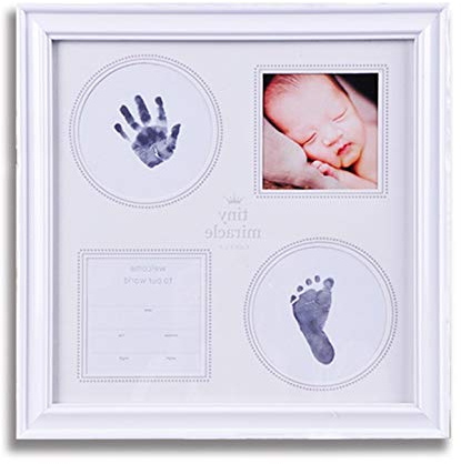 Kit De Marco Para Manos y Huellas de bebé - Set de Impresión de Tinta para Huellas de Bebé marcos de arcilla y madera - No tóxico - Ideal decoración o regalo de baby shower #2