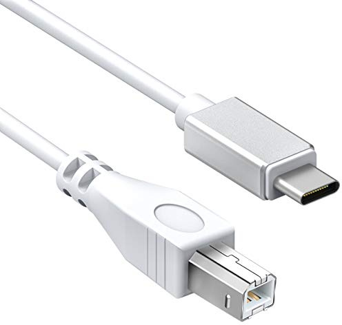 Ancable USB C to USB B Midi Cable 1M White, Type C to USB Midi Interface Lead Compatible with Midi Controller, Midi Keyboard, Audio Interface Recording and More