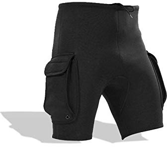 Pantalones cortos de buceo ,pantalones cortos de neopreno de 3 mm para hombres ,con ajuste ceñido ,orificio de fuga ,equipo de buceo ,pantalones con bolsillo para traje de neopreno ,para kayak(Medium)