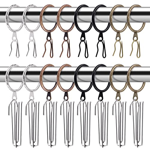 Glarks 120 Pz Antico Rame Metallo Drapera Tenda Anelli Hanging con Acciaio Inox 4 Prons Tenda Pieghe Ganci e Tenda Pin Ganci