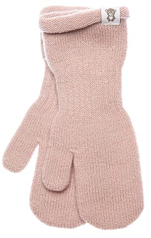 KNITAS Guanti a maglia monostrato in lana per neonati bambini I guanti invernali caldi a maglia per ragazzi e ragazze 0,5-2 anni I comodi guanti morbidi di colore rosa - taglia 3-4