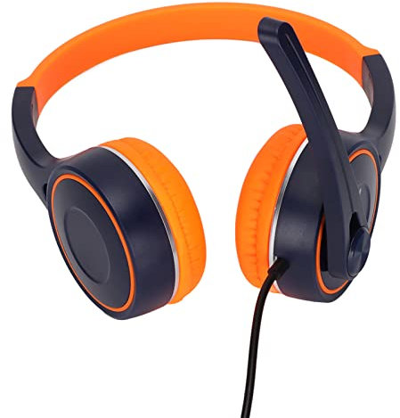 Auriculares USB para Colocar sobre La Oreja, Auriculares Estéreo con Micrófono con Cancelación De Ruido Y Auriculares con Cable para La Escuela